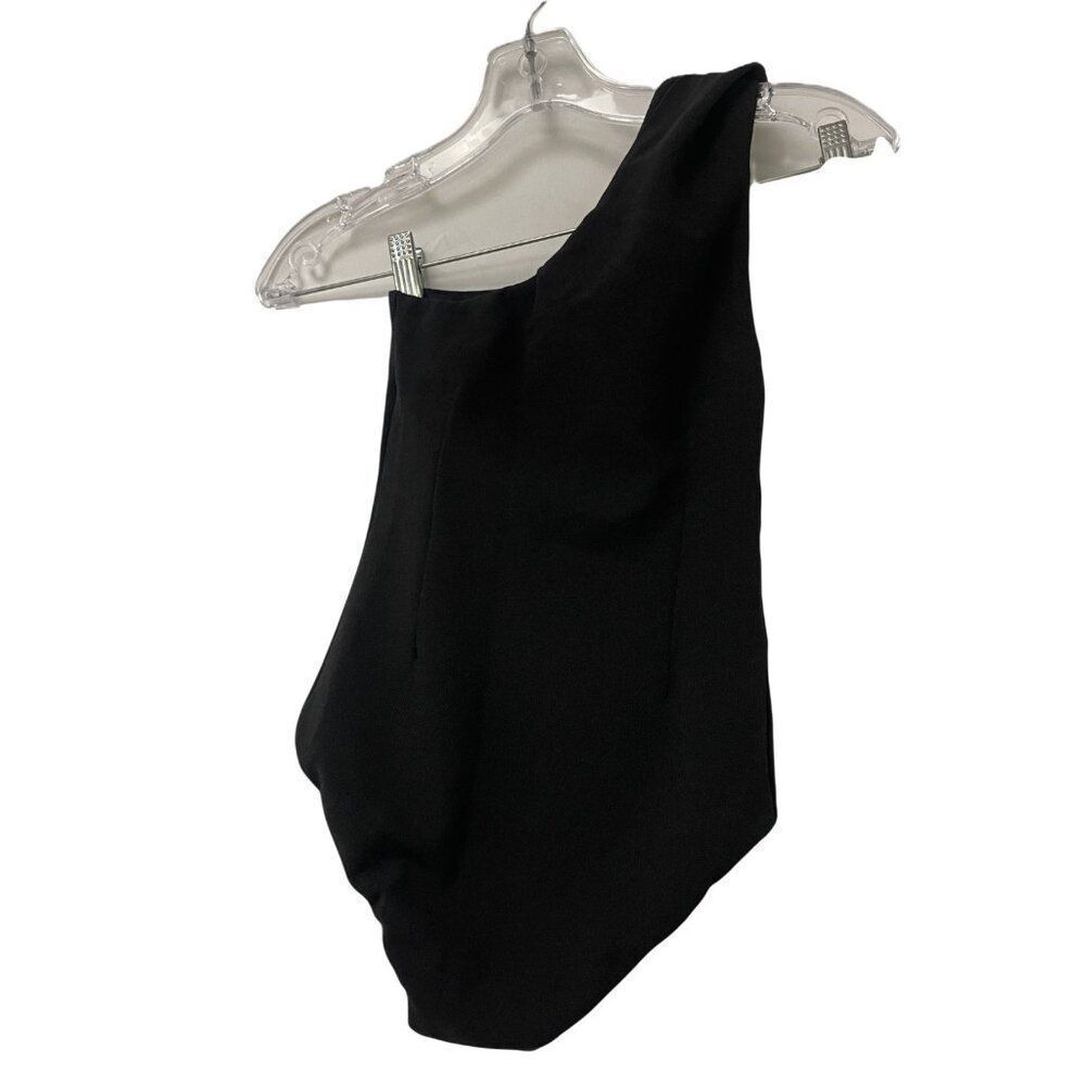 Massimo Dutti Women Swimsuit XS Black Textured Asymmetric One Piece 4956/945 NWT - Picture 4 of 9